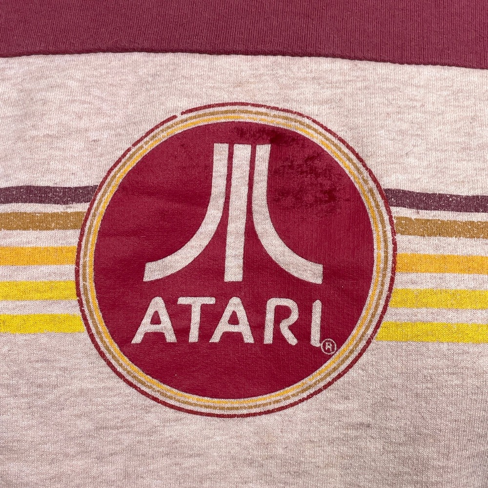 Atari Retro Color Block Red Pink Sweatshirt Women's MEDIUM - Picture 2 of 9